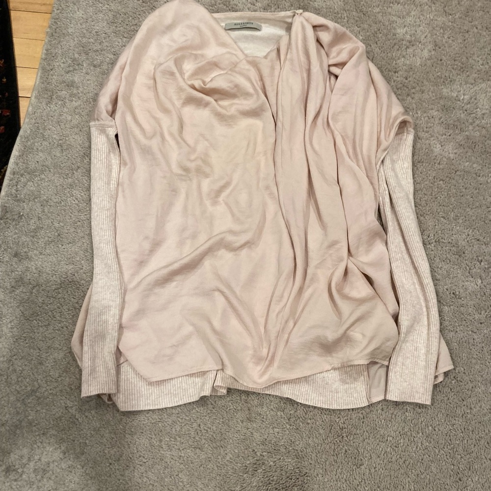 All Saints Blush Pink Drape Blouse